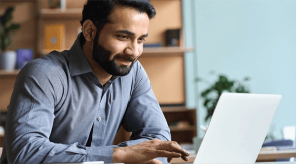 Man working on laptop