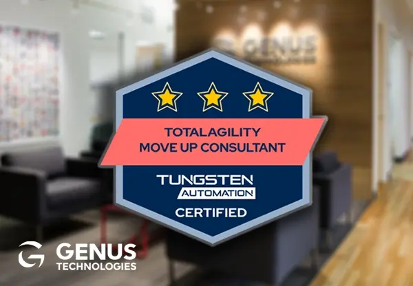Genus Technologies Recognized as a Certified Move-Up Consultant by Tungsten Automation